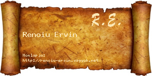 Renoiu Ervin névjegykártya