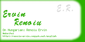 ervin renoiu business card